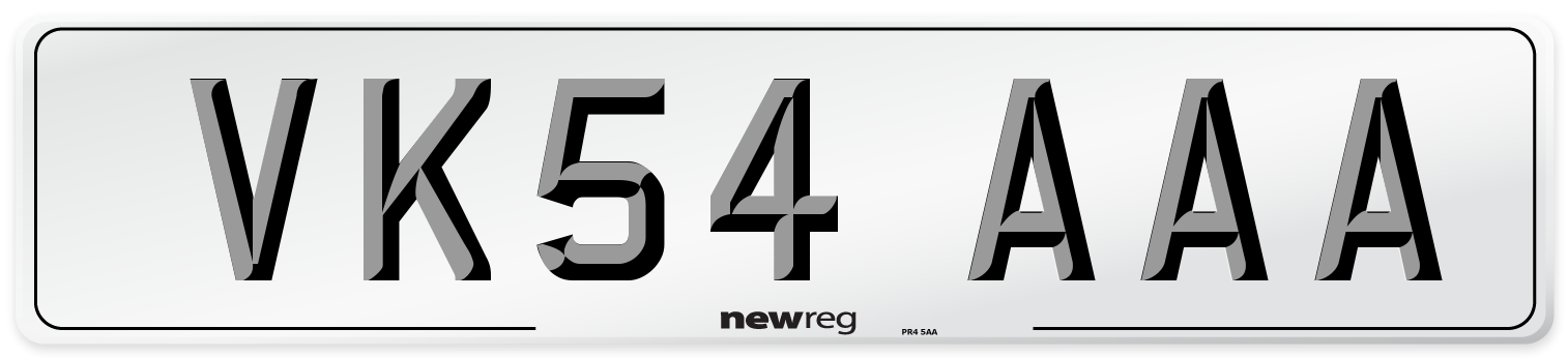 VK54 AAA Number Plate from New Reg